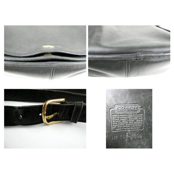 Coach Vintage Leatherware Black Turnlock Flap Leather Shoulder Bag Crossbody 900 - Picture 7 of 16